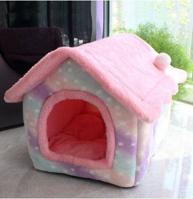 Load image into Gallery viewer, Foldable Dog House Pet Cat Bed Winter Dog Villa Sleep Kennel Removable Nest Warm Enclosed Cave Sofa Pets Supplies
