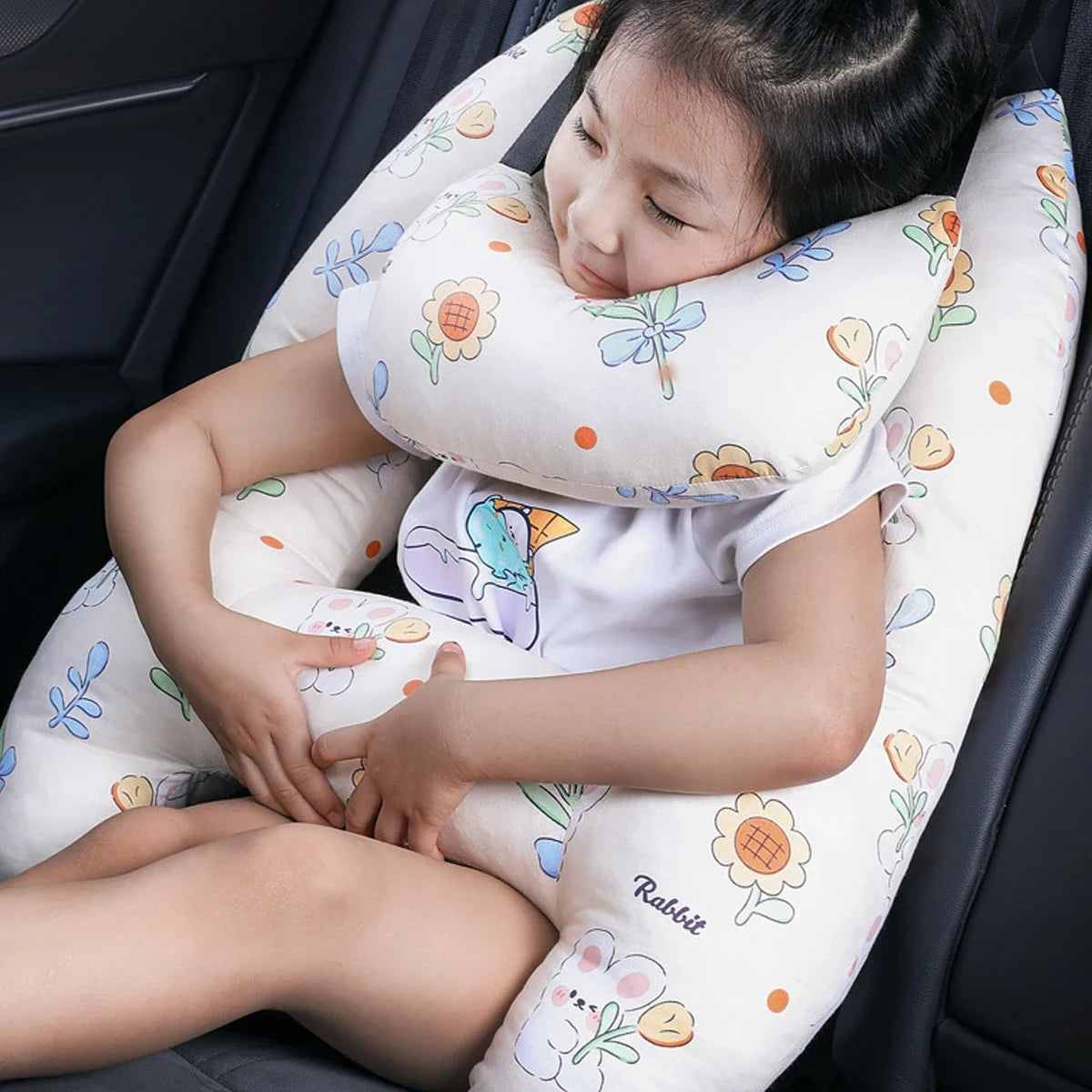 Car Seat Safety Neck Pillow Cute Kid and Adult Car Sleeping Neck Head Support H-Shape Travel Pillow Cushion Child Women Tools