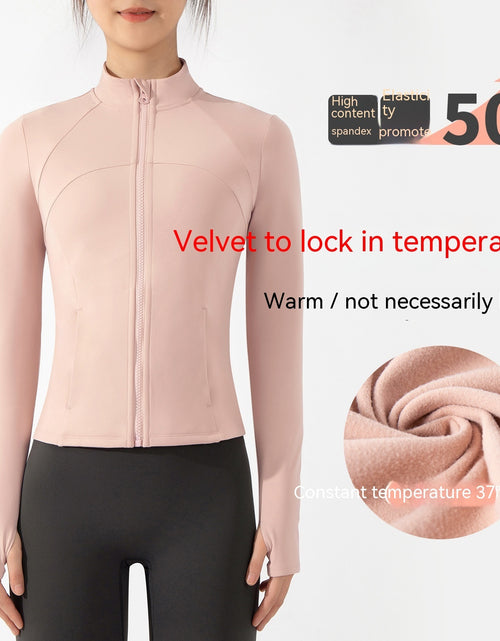 Load image into Gallery viewer, New Yoga Wear Women&#39;s Fleece-lined Stand Collar Outdoor Thin Exercise Workout Top
