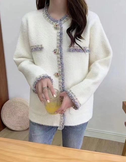 Load image into Gallery viewer, Contrast Color Colorful Button Loose Sweater
