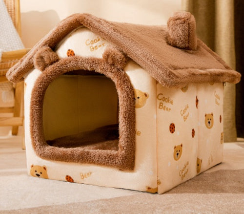 Load image into Gallery viewer, Foldable Dog House Pet Cat Bed Winter Dog Villa Sleep Kennel Removable Nest Warm Enclosed Cave Sofa Pets Supplies
