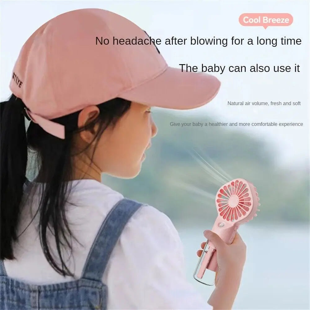 1Pc Portable Handheld Spray Fan,Water Spray Mist Fan,Student Dormitory Mini Fan,Summer Supplies, Cooling Tools,Outdoor Small Fan