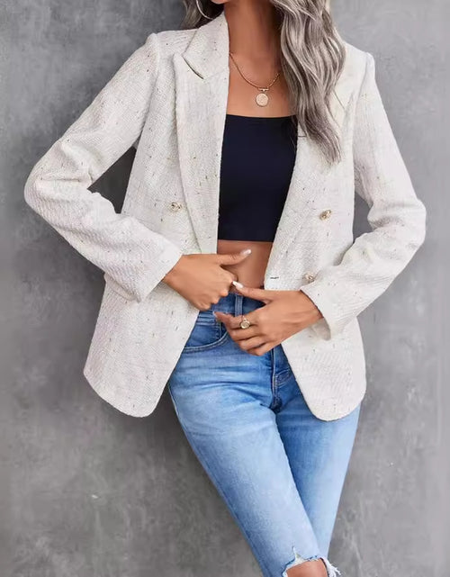 Load image into Gallery viewer, Women&#39;s Clothes Hot-selling Lapel Double Breasted Tweed Suit Jacket
