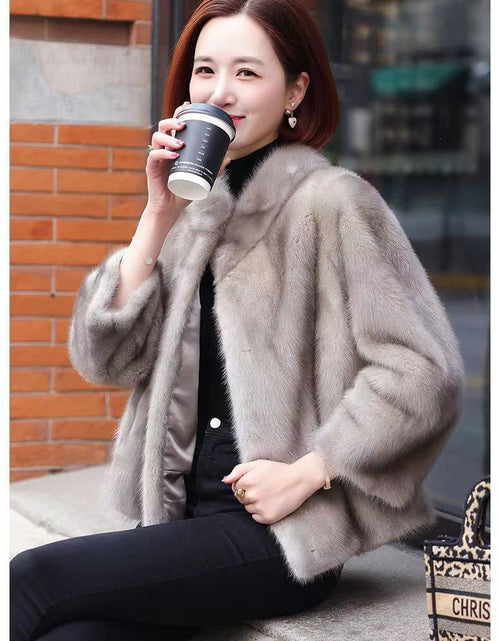 Load image into Gallery viewer, Fashion Casual Stand Collar Thickened Warm Mink Fur Short Coat
