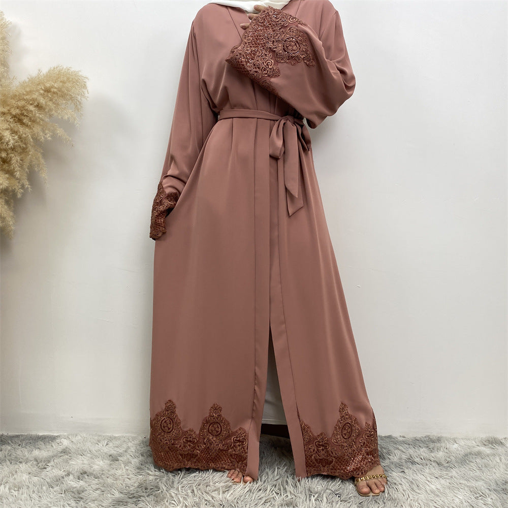 Fashion Casual Lace Embroidered Cardigan Robe