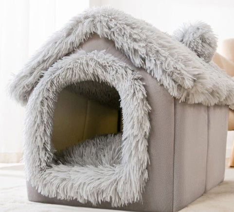 Load image into Gallery viewer, Foldable Dog House Pet Cat Bed Winter Dog Villa Sleep Kennel Removable Nest Warm Enclosed Cave Sofa Pets Supplies
