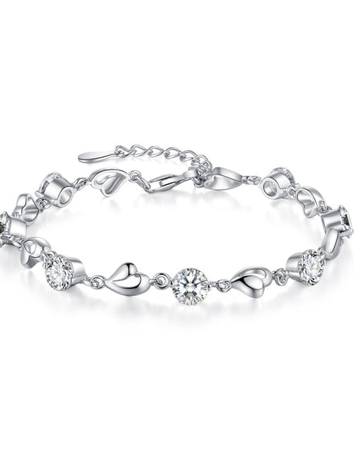 Load image into Gallery viewer, S999 Pure Silver Love Heart Simple Personality Mori Style Student Couples Bracelet
