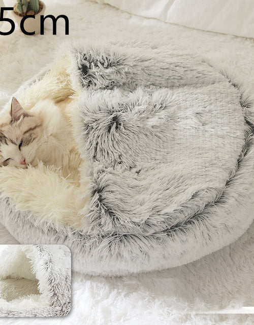 Load image into Gallery viewer, 2 In 1 Dog And Cat Bed Pet Winter Bed Round Plush Warm Bed House Soft Long Plush Pets Bed
