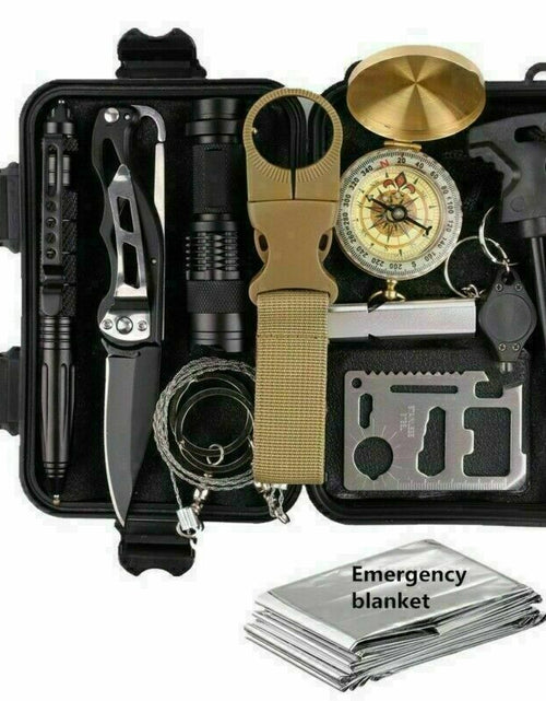 Load image into Gallery viewer, 14-In-1 Outdoor Emergency Survival Kit Camping Hiking Tactical Gear Case Set Box
