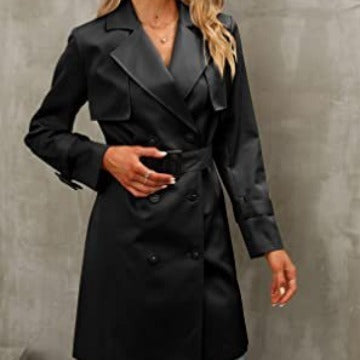 Load image into Gallery viewer, European And American Autumn Women&#39;s Double Breasted Fashion Casual Trench Coat
