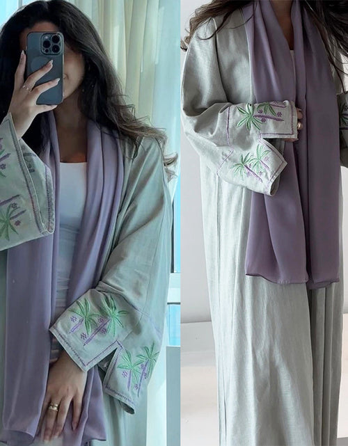 Load image into Gallery viewer, Arab Dubai Fashion Saudi Embroidery Embroidery Cardigan Robe
