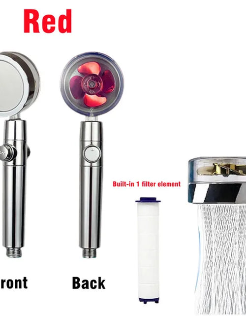 Load image into Gallery viewer, 360 Degrees Rotation Turbo Fan Shower Head High Pressure Water Saving Spray Adjustable Showerhead Filters Bathroom Accessories
