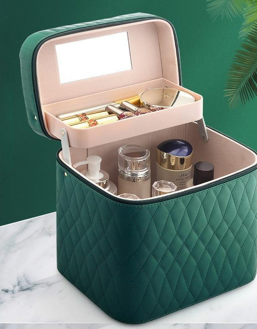 Load image into Gallery viewer, Large Capacity Korean Style Portable Cosmetics Storage Box Travel Wash Cosmetic Case
