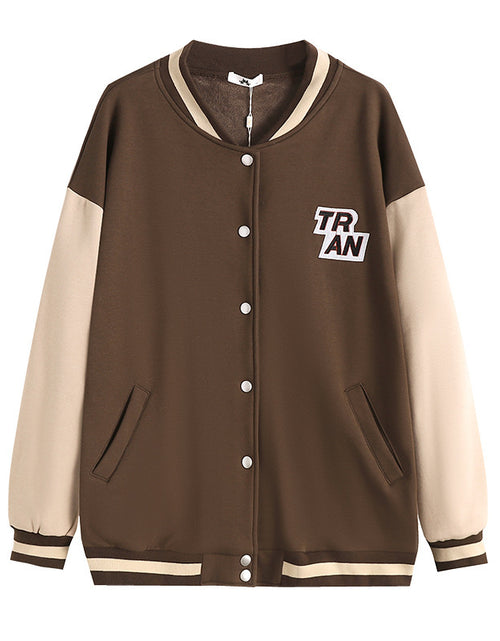 Load image into Gallery viewer, Women&#39;s Fleece-lined Thick Baseball Uniform Jacket
