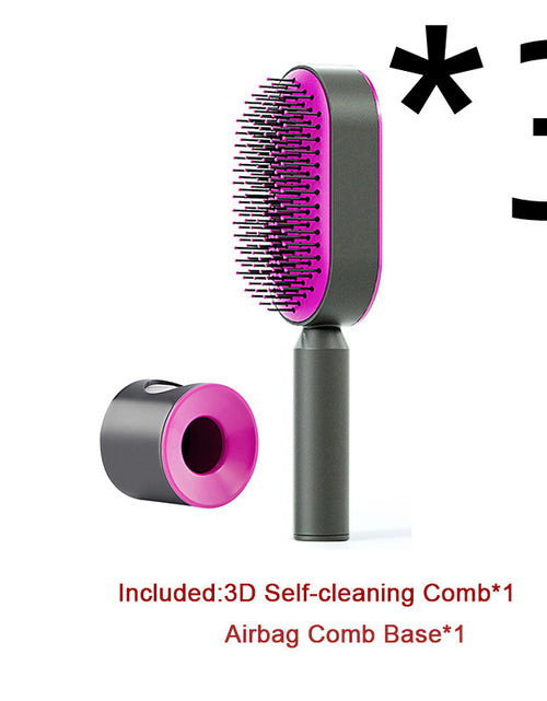 Load image into Gallery viewer, Self Cleaning Hair Brush For Women One-key Cleaning Hair Loss Airbag Massage Scalp Comb Anti-Static Hairbrush
