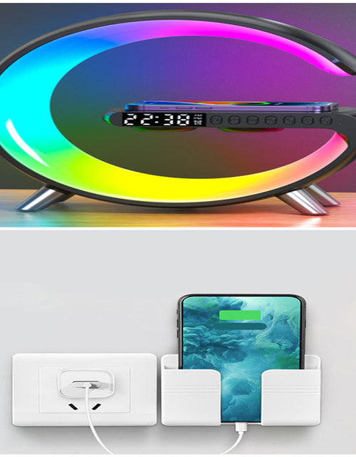 Load image into Gallery viewer, New Intelligent G Shaped LED Lamp Bluetooth Speake Wireless Charger Atmosphere Lamp App Control For Bedroom Home Decor
