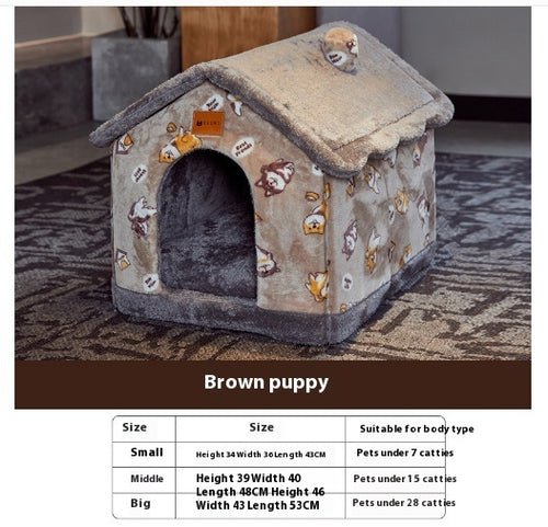 Load image into Gallery viewer, Foldable Dog House Pet Cat Bed Winter Dog Villa Sleep Kennel Removable Nest Warm Enclosed Cave Sofa Pets Supplies
