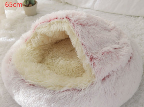 Load image into Gallery viewer, 2 In 1 Dog And Cat Bed Pet Winter Bed Round Plush Warm Bed House Soft Long Plush Pets Bed
