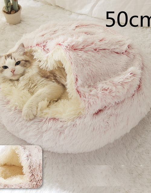 Load image into Gallery viewer, 2 In 1 Dog And Cat Bed Pet Winter Bed Round Plush Warm Bed House Soft Long Plush Pets Bed
