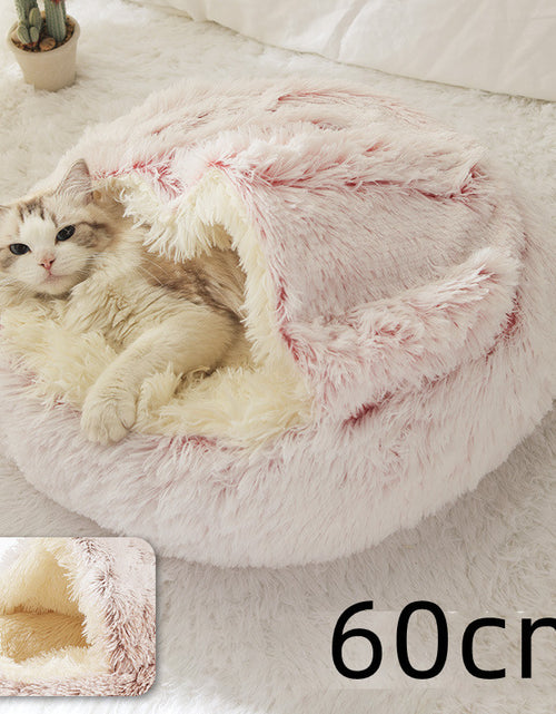 Load image into Gallery viewer, 2 In 1 Dog And Cat Bed Pet Winter Bed Round Plush Warm Bed House Soft Long Plush Pets Bed
