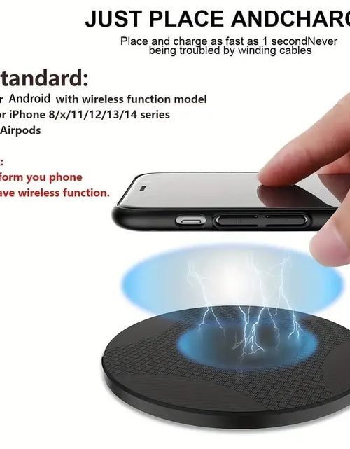 Load image into Gallery viewer, 10W Wireless Charger Pad Stand Desktop Ultra-Thin Mobile Phone Fast Charging Dock Station for Iphone 14 13 12 11 Samsung Xiaomi
