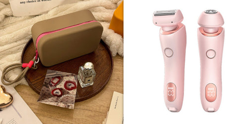 Load image into Gallery viewer, 2 In 1 Hair Removal Epilator USB Rechargeable Trimmer Women Body Razor Face Leg Armpit Bikini Hand Pubic Shaver Hair Remover
