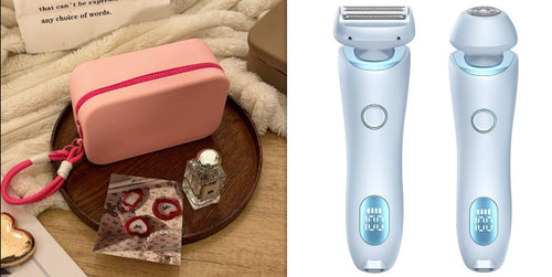 Load image into Gallery viewer, 2 In 1 Hair Removal Epilator USB Rechargeable Trimmer Women Body Razor Face Leg Armpit Bikini Hand Pubic Shaver Hair Remover
