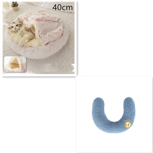 Load image into Gallery viewer, 2 In 1 Dog And Cat Bed Pet Winter Bed Round Plush Warm Bed House Soft Long Plush Pets Bed
