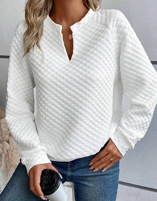 Load image into Gallery viewer, Daily Casual Notched Collar V-shaped Long Sleeve Sweatshirt Women
