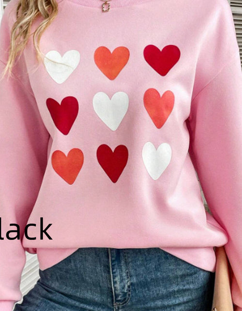 Load image into Gallery viewer, 3 Rows Of Heart-shaped Color Pattern Printed Sweater
