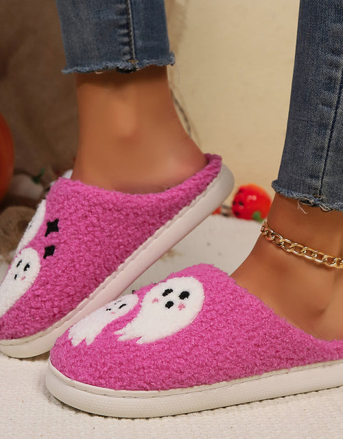 Load image into Gallery viewer, Halloween Cartoon Ghost Cotton Slippers For Women Indoor Non-slip Bedroom Floor Slipper Winter House Shoes
