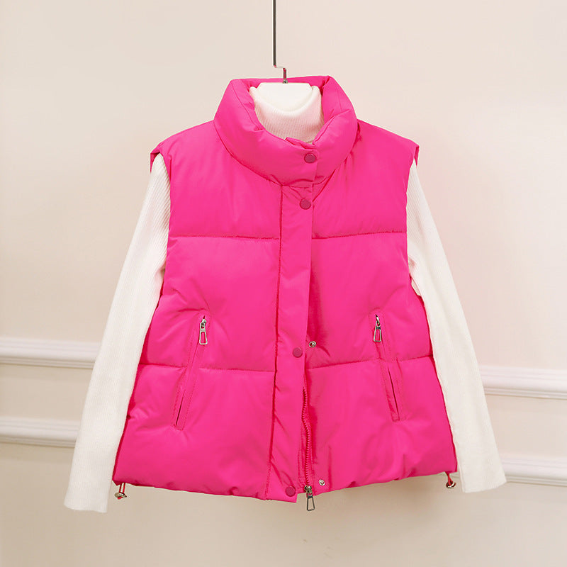 Korean Style Fashion Stand Collar Vest Loose