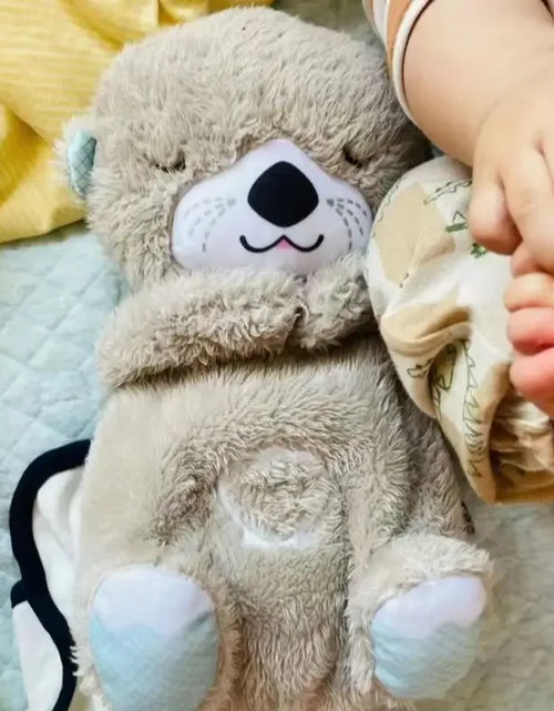 Load image into Gallery viewer, Baby Breathing Bear Baby Soothing Otter Plush Doll Toy Baby Kids Soothing Music Sleeping Companion Sound and Light Doll Toy Gift
