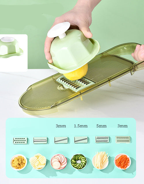 Load image into Gallery viewer, Multifunction Transparent Vegetable Cutter Steel Blade Potato Slicer Fruit Shred Dicing Blades Carrot Cheese Grater Chopper Kitchen Gadgets
