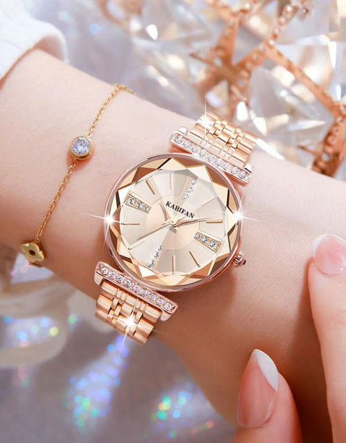 Load image into Gallery viewer, Women&#39;s Diamond Mirror Fashion Waterproof Steel Watch
