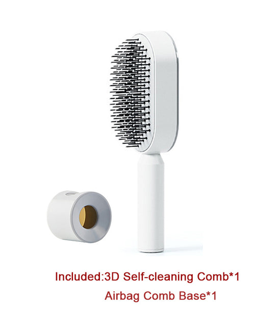 Load image into Gallery viewer, Self Cleaning Hair Brush For Women One-key Cleaning Hair Loss Airbag Massage Scalp Comb Anti-Static Hairbrush
