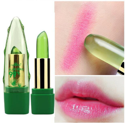 Load image into Gallery viewer, Aloe Vera Gel Color Changing Lipstick Gloss  Moisturizer Anti-drying Desalination Fine-grain Lip Blam Care
