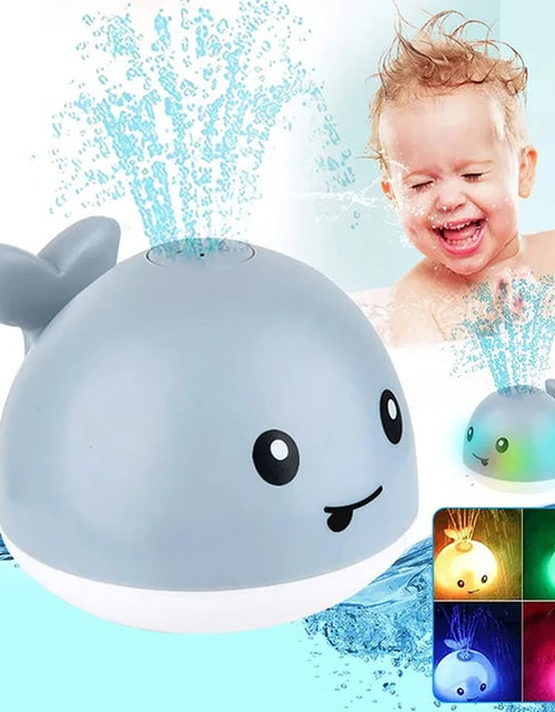 Load image into Gallery viewer, Baby Light up Bath Toys Whale Automatic Sprinkler Bathtub Toys Kids Infant Swim Pool Bathroom Toys Gifts with Music LED Light
