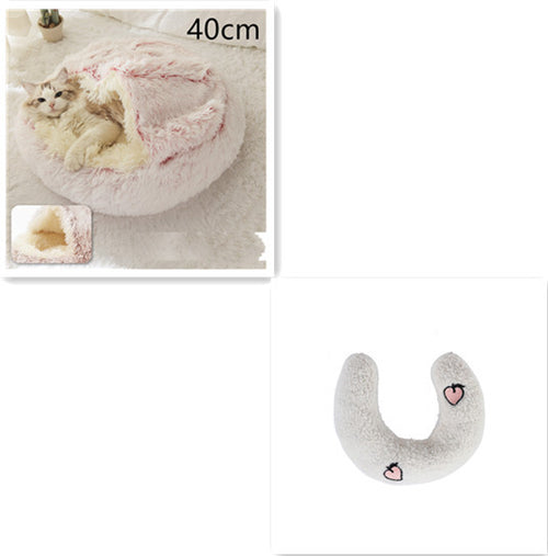 Load image into Gallery viewer, 2 In 1 Dog And Cat Bed Pet Winter Bed Round Plush Warm Bed House Soft Long Plush Pets Bed
