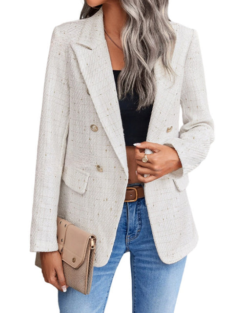 Load image into Gallery viewer, Women&#39;s Clothes Hot-selling Lapel Double Breasted Tweed Suit Jacket
