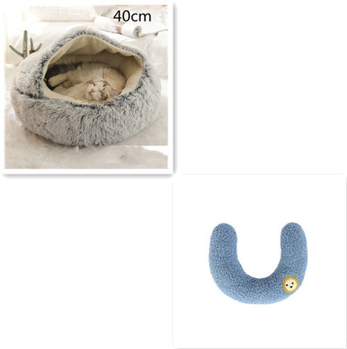 Load image into Gallery viewer, 2 In 1 Dog And Cat Bed Pet Winter Bed Round Plush Warm Bed House Soft Long Plush Pets Bed
