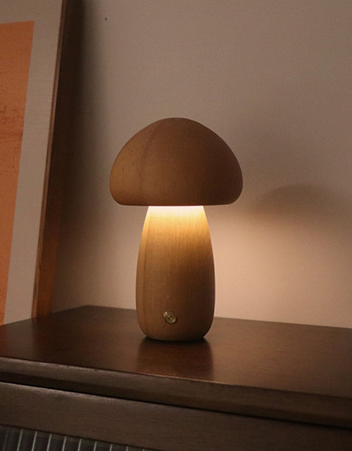 Load image into Gallery viewer, INS Wooden Cute Mushroom LED Night Light With Touch Switch  Bedside Table Lamp For Bedroom Childrens Room Sleeping Night Lamps Home Decor
