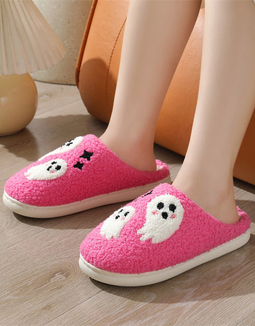 Load image into Gallery viewer, Halloween Cartoon Ghost Cotton Slippers For Women Indoor Non-slip Bedroom Floor Slipper Winter House Shoes
