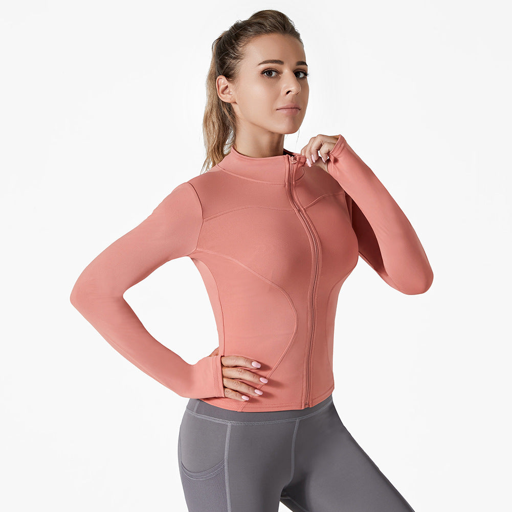 Running Training High Elastic Breathability Jacket Long Sleeve Top Workout Clothes