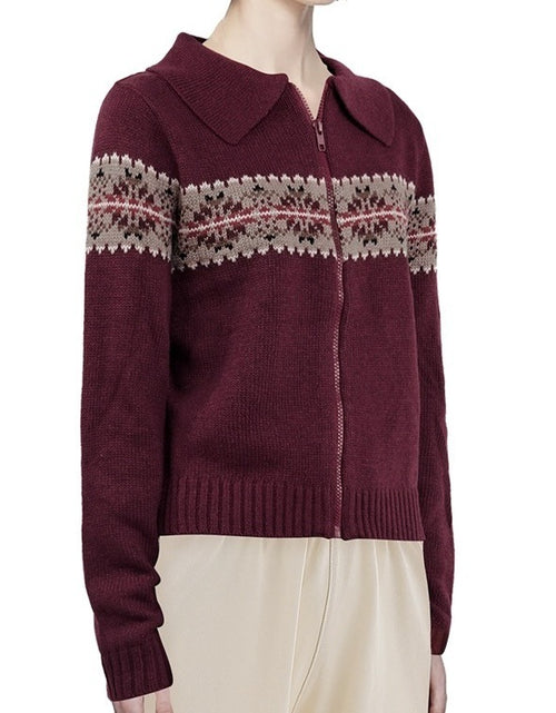 Load image into Gallery viewer, Knitted Sweater Coat Polo Collar
