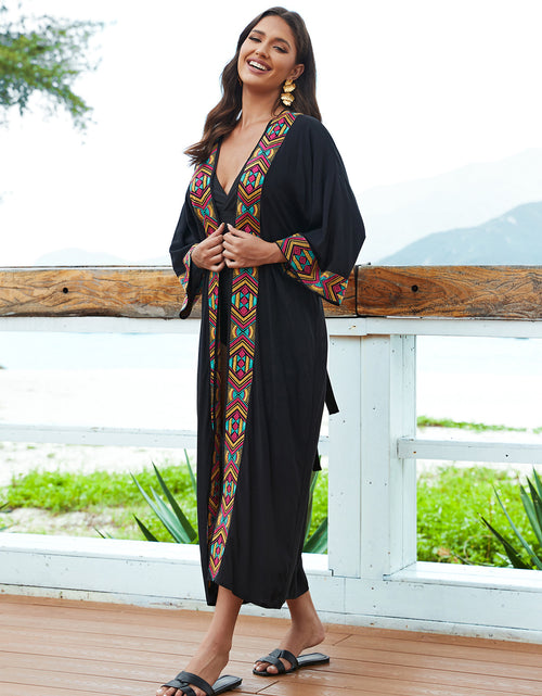 Load image into Gallery viewer, Women&#39;s Fashion Rayon Embroidered Long Sun Protection Cardigan
