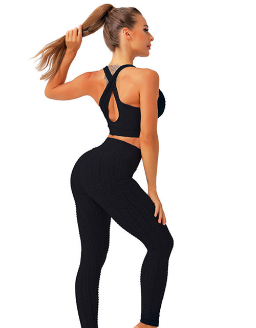 Load image into Gallery viewer, Women TIK Tok Leggings Bubble Textured Leggings Butt Lifting Yoga Pants Black Amazon Banned
