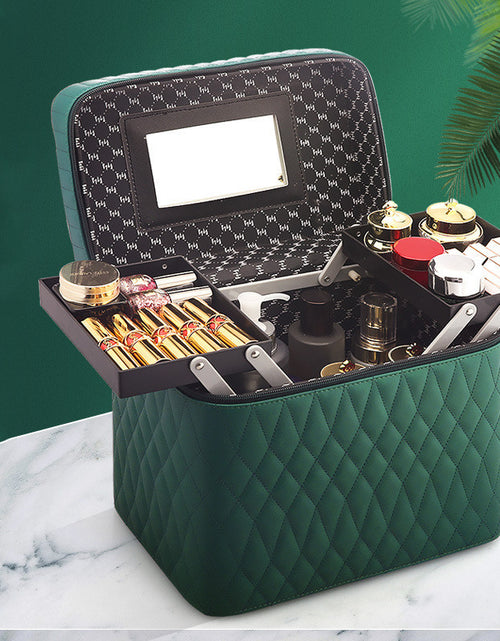 Load image into Gallery viewer, Large Capacity Korean Style Portable Cosmetics Storage Box Travel Wash Cosmetic Case
