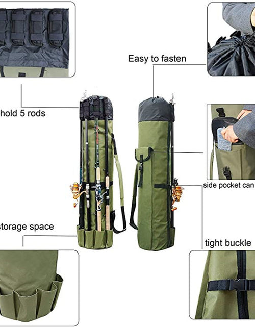 Load image into Gallery viewer, Cylinder Outdoor Fishing Bag Multifunctional Fishing Rod Bag Sea Rod Fishing Gear Storage Bag
