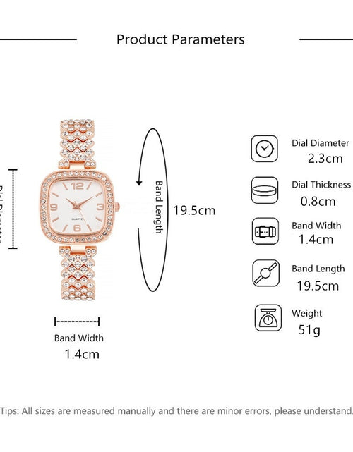 Load image into Gallery viewer, Women&#39;s Diamond Watch Bracelet Two-piece Set
